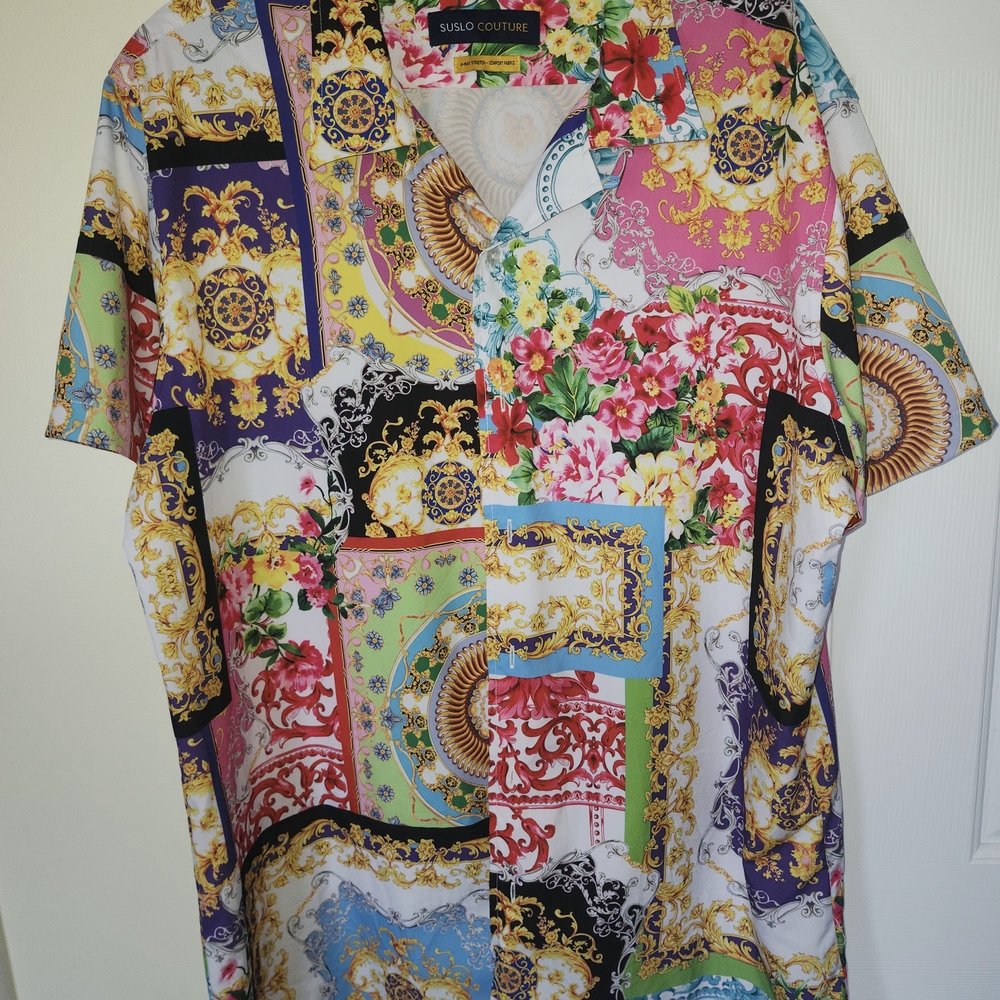 Men's Suslo Couture Multicolor Short Sleeve Shirt